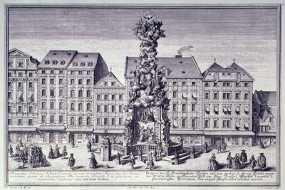 منظر لبيستسول ، عمود الطاعون بتكليف من الإمبراطور ليوبولد الأول لإحياء ذكرى النجاة من الطاعون عام 1679 ، ابتكره اليسوعيون وأعدمه ماتياس راوتشميلر ، لودو بواسطة سالومون بعد طفل صغير